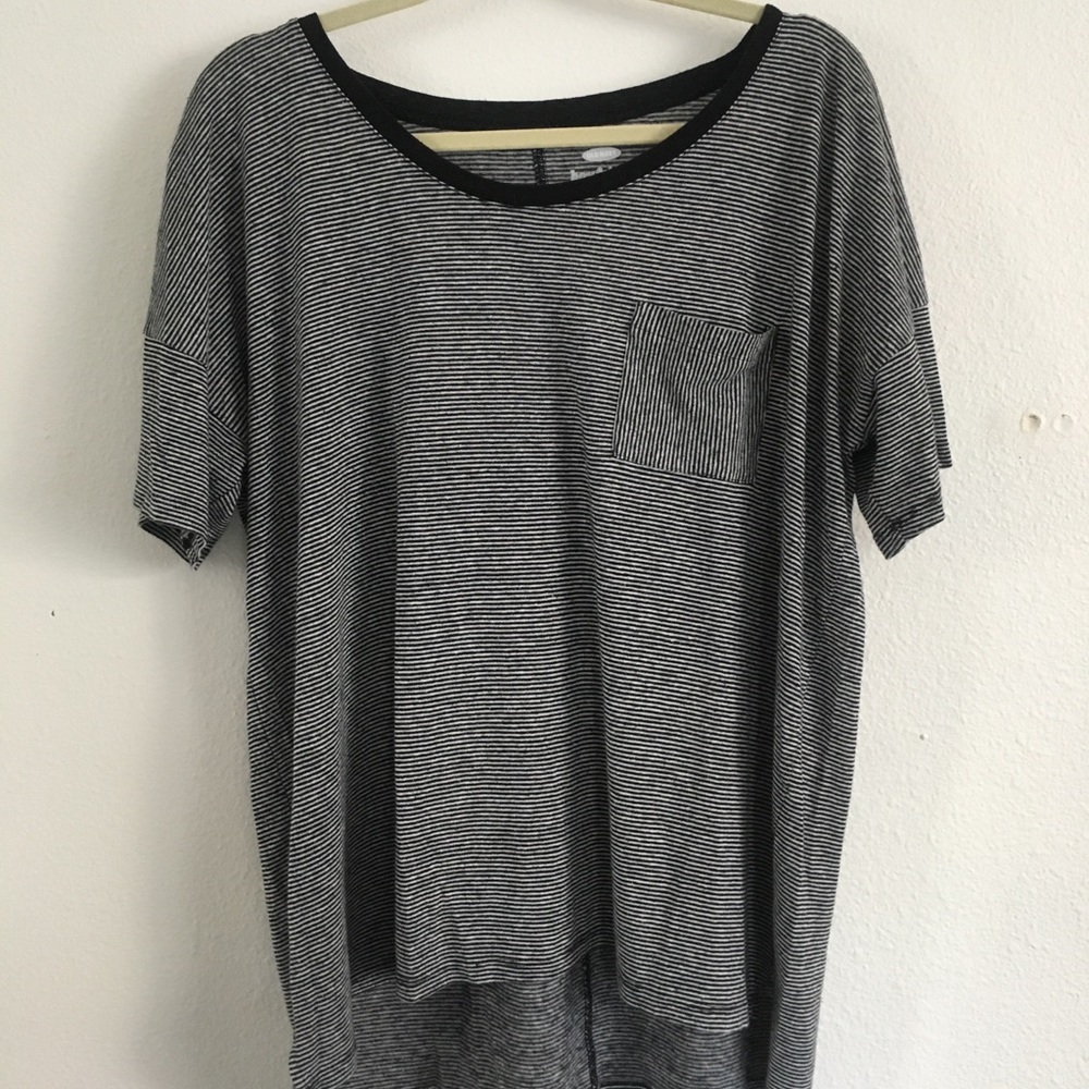 Black and white striped boyfriend tee